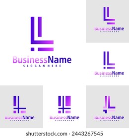 Set of Letter L logo design vector. Creative Initial L logo concepts template