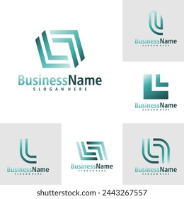 Set of Letter L logo design vector. Creative Initial L logo concepts template