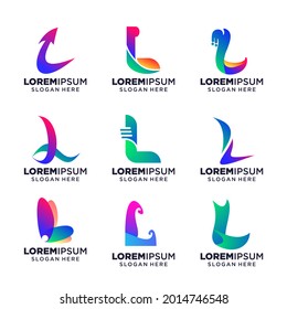 set of Letter L logo vector illustration, Design inspiration. Colorful icons