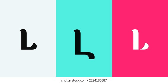 Set of letter L minimal logo icon design template elements