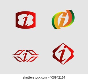 Set of letter i logo
