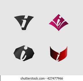Set of letter i logo
