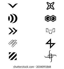 Set letter logo collection. Suitable for studio company, technology, communication, application, software, and others. Big vector set of logo design. Unusual icons for business.
