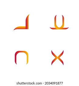 Briefmarkensammlung einrichten. Geeignet für Studiofirmen, Technologie, Kommunikation, Applikation, Software und andere. Große Vektorgrafik des Logo-Designs. Ungewöhnliche Symbole für Geschäftsleute.