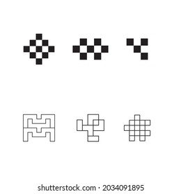 Establecer la colección de logotipos de letras. Adecuado para empresa de estudio, tecnología, comunicación, aplicación, software y otros. Gran conjunto vectorial de diseño de logotipo. Iconos inusuales para los negocios.