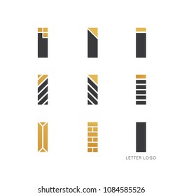Set of letter I logo design 