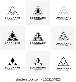 Set of AM Letter Logo Design with Creative Modern Trendy Typography and Black Colors.