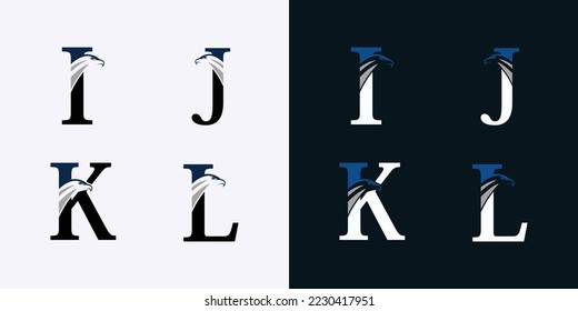 Zeichensatz-Logo-Design mit Adler-Kopfkonzept