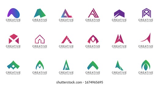 set of Letter a logo design with modern concept. Icon letter a vector illustration