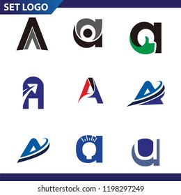 Set of letter logo design template elements collection of vector letter A logo
