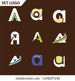 Set of letter logo design template elements collection of vector letter A logo