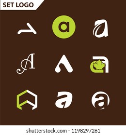 Set of letter logo design template elements collection of vector letter A logo