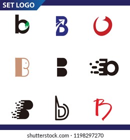 Set of letter logo design template elements collection of vector letter B logo