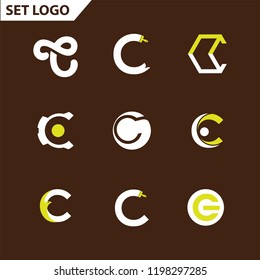 Set of letter logo design template elements collection of vector letter C logo