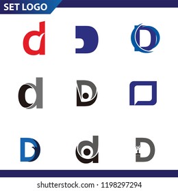 Set of letter logo design template elements collection of vector letter D logo