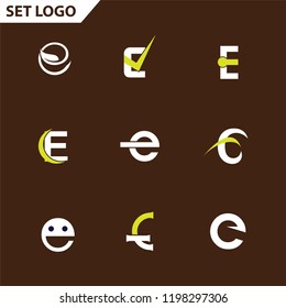 Set of letter logo design template elements collection of vector letter E logo