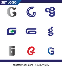 Set of letter logo design template elements collection of vector letter G logo