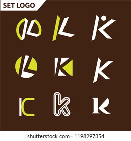 Set of letter logo design template elements collection of vector letter K logo