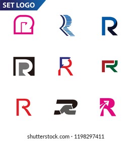 Set of letter logo design template elements collection of vector letter R logo