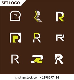 Set of letter logo design template elements collection of vector letter R logo