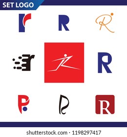 Set of letter logo design template elements collection of vector letter R logo