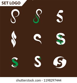 Set of letter logo design template elements collection of vector letter S logo