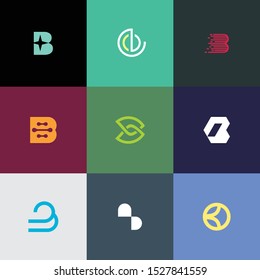Set of letter logo design template elements collection of vector letter B logo