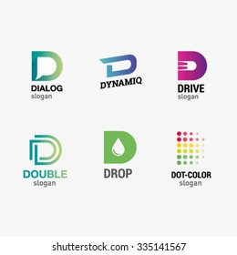 Set of letter logo design template elements collection of vector letter D logo