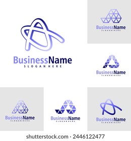 Set aus Letter A Logo Design Vektorgrafik. Creative Initial A-Logo-Konzepte Vorlage