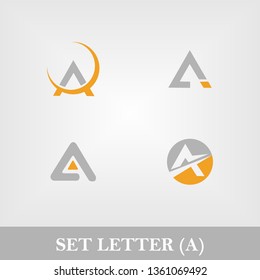 set letter A logo icon