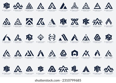 conjunto de plantillas de diseño de iconos de logotipo de carta A.