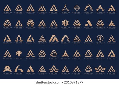 conjunto de plantillas de diseño de iconos de logotipo de carta A.