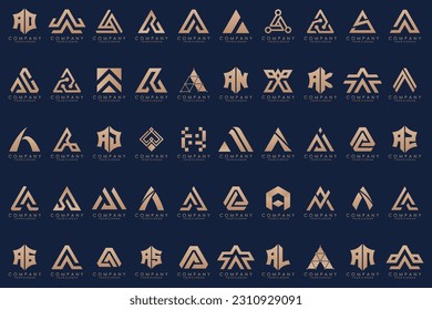 set of Letter A logo icon design template.