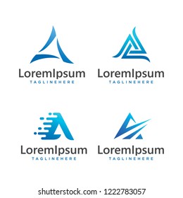 Set of letter A logo icons design template elements. Collection of  vector signs.