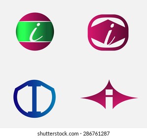 Set of letter I logo icons design template elements. Collection of vector signs 