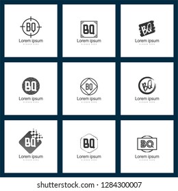 Set of letter logo. Initial BQ Logo Template Vector Design