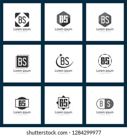 Set of letter logo. Initial BS Logo Template Vector Design