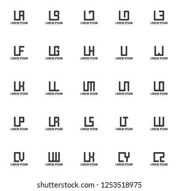 Set of letter logo template. Minimal letter logo template design