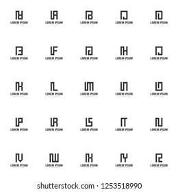 Set of letter logo template. Minimal letter logo template design