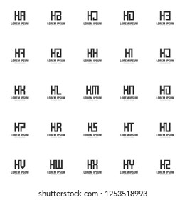 Set of letter logo template. Minimal letter logo template design