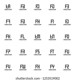 Set of letter logo template. Minimal letter logo template design