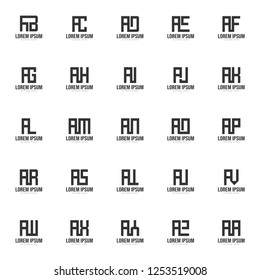 Set of letter logo template. Minimal letter logo template design