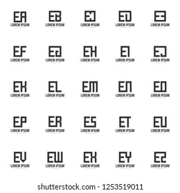 Set of letter logo template. Minimal letter logo template design