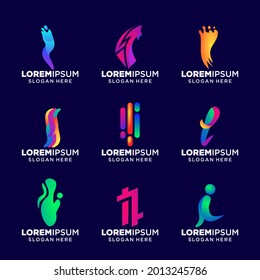 set of Letter I logo vector illustration, Design inspiration. Colorful icons