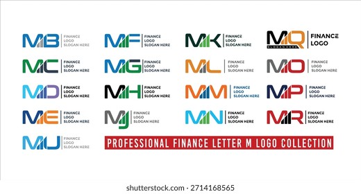 LETRA SET M Modelo de vetor de design de logotipo de gráfico financeiro