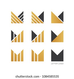 Set of letter M logo design 
