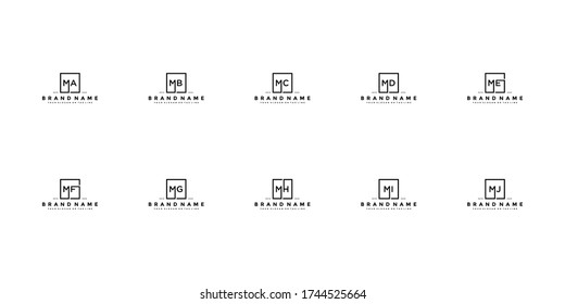 plantilla vectorial de diseño de logotipo M de letra fija