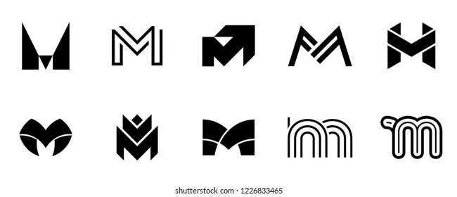 Set of letter M logo. Icon design. Template elements - Collection of vector sign