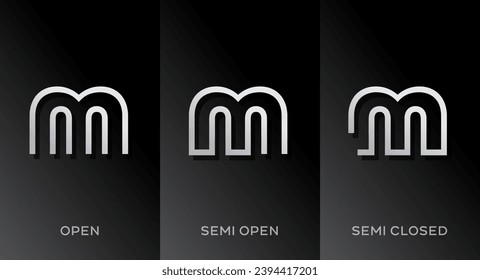 Set of letter M logo icon design template elements