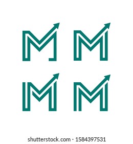 Set of Letter M logo vector for Market  Finance, icon design template elements